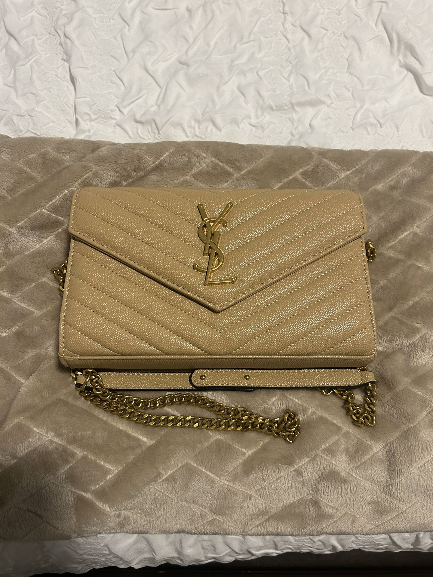 YSL Saint Laurent Light Brown Crossbody Bag