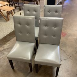 Grey Tufted Dining Chair Set