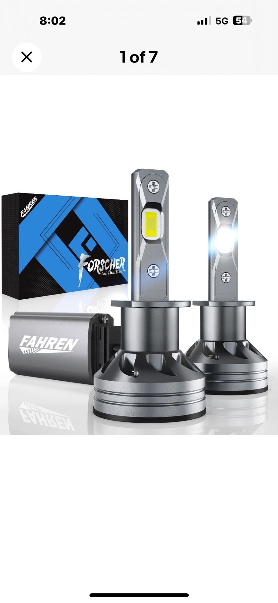 FAHREN H7 LED Headlight Bulb 600% Brighter 6500K White High/Low/Fog Beam