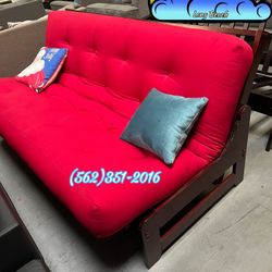 Complete Solid Wood Futon With Mattress Set
