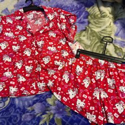 Hello Kitty Women Valentine Day 2pc Pajama Set Size Small