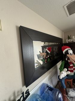Large Thick Wood Frame Mirror Heavy