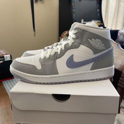 Jordan 1 Mid Wolf Grey Aluminum - 12W/10.5M