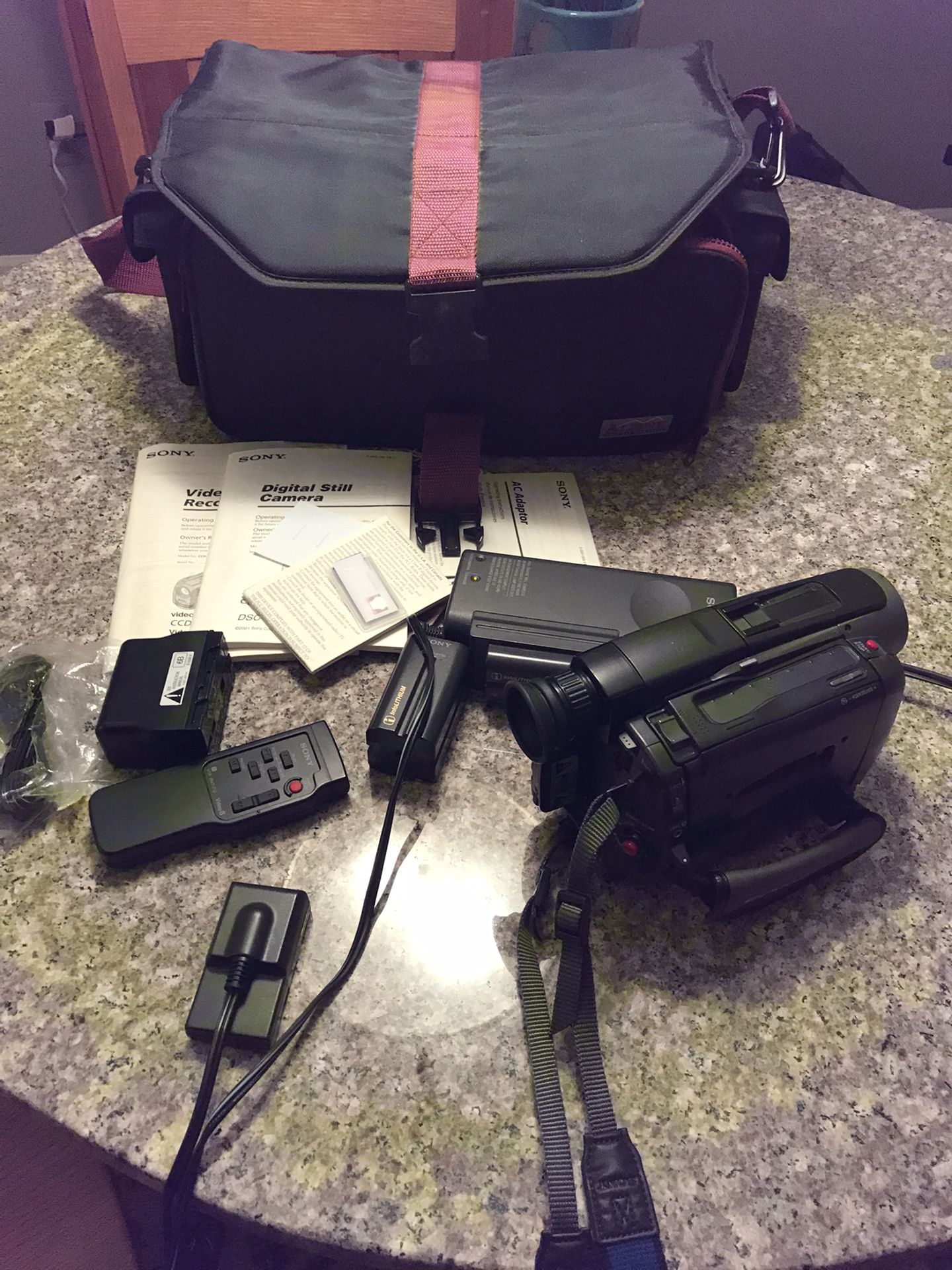 Sony 8mm Video Camera Recorder with Camera Bag and Accessories