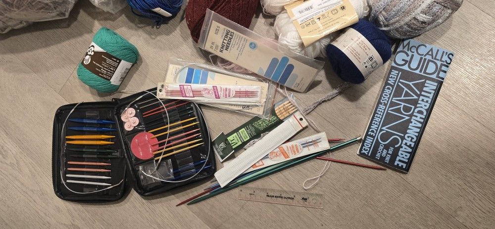 Bundle Of Yarn And Needles