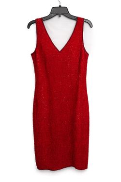 JMD New York Red Beaded Cocktail Dress