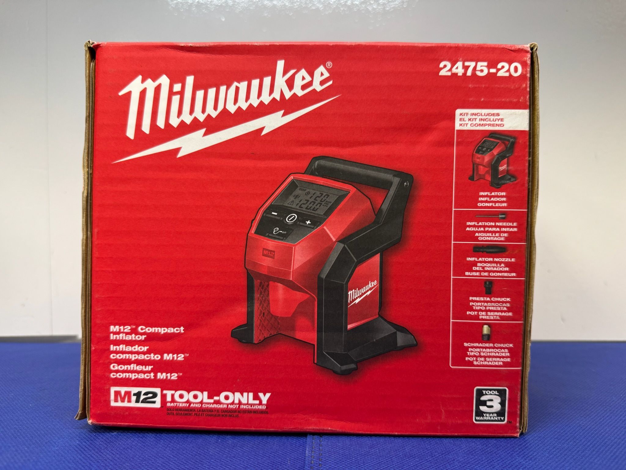 Milwaukee 2475-20 M12 12-Volt Lithium-Ion Cordless Electric Portable Inflator (Tool-Only)