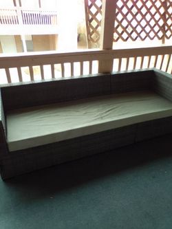 Wicker patio 2 piece sofa of
