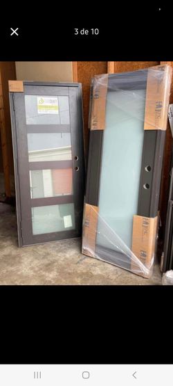Modern Exterior Door with Glass Panels