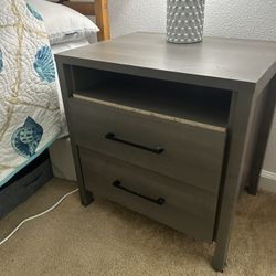 2 Grey nightstands Set