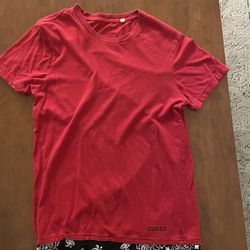 Red Guess Shirt Black Bandana Trim