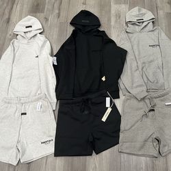 Essentials hoodies and shorts S-M-L