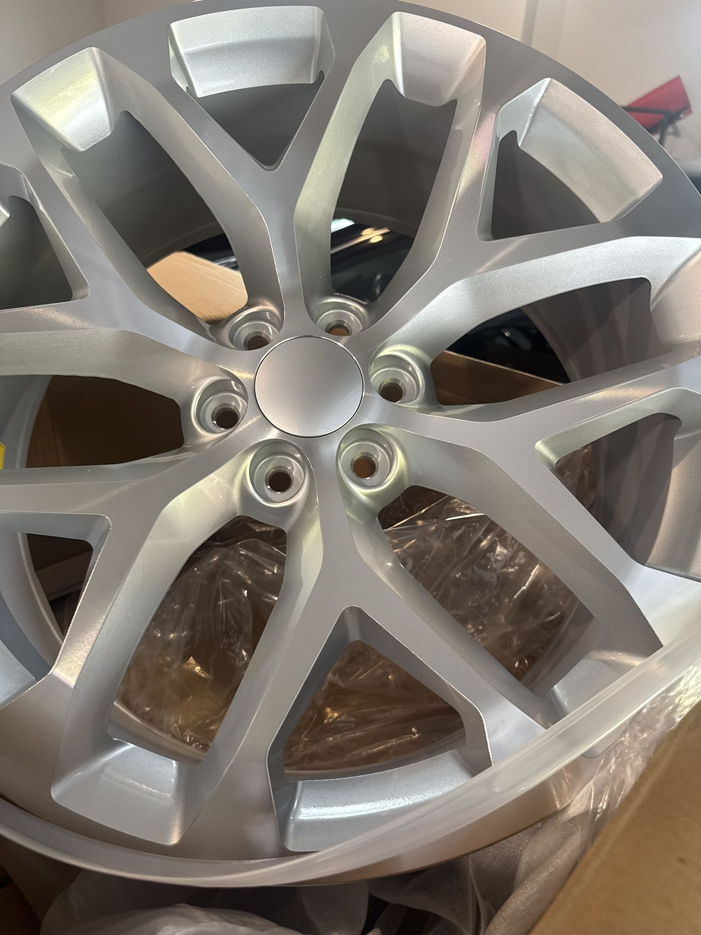 24s 24 Inch Rims Brushed Silver GMC Cadillac Chevy Nissan Ram Infiniti And More SUVs Trucks 6 Lug Wheels