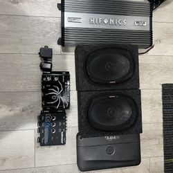 Renowned brand hifonics amplifiers, infinity, kicker 6x9 speakers, audio control converter 