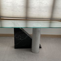 Glass ans marble console table