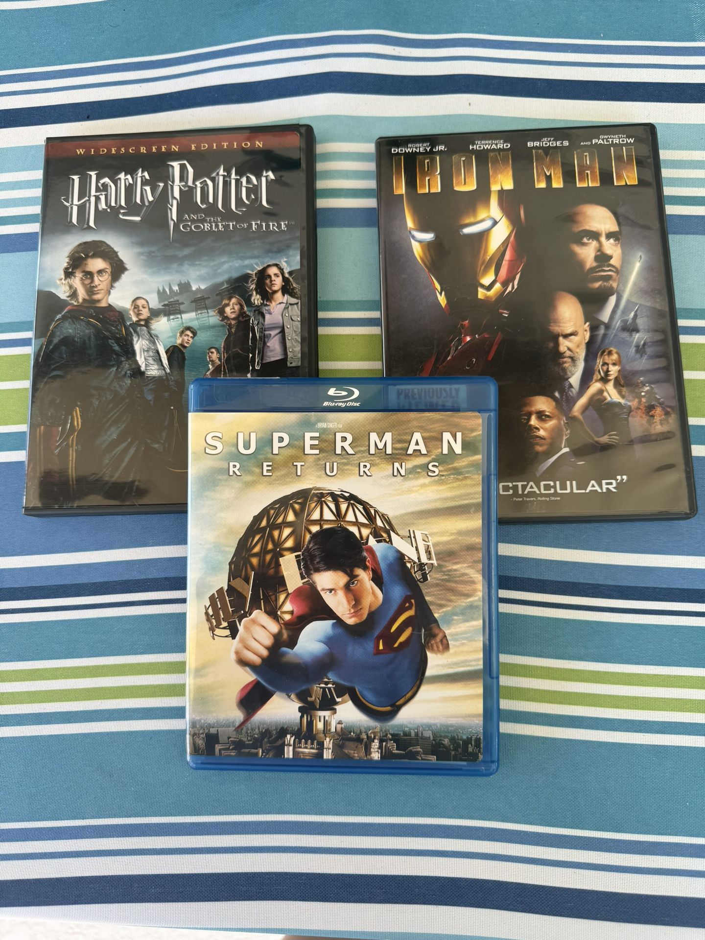 3 DVD’s Harry Potter, Superman & Iron Man