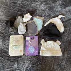 Newborn  Mittens Pacifiers Hats