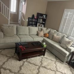 Beige Sectional Couch Sofa Living Spaces 