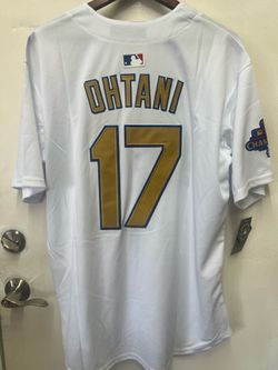 Shohei Ohtani #17 Los Angeles Dodgers White and Gold Jersey XL