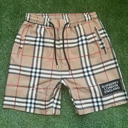 Burberry Checkered Shorts Tan Plaid (Fits Small / Tagged Medium)