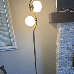 Modern Gold Floor Lamp with Globe Shades – Mid-Century Inspired 