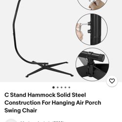C Stand Hammock Solid Steel Construction For Hanging Air Porch Swing Chair