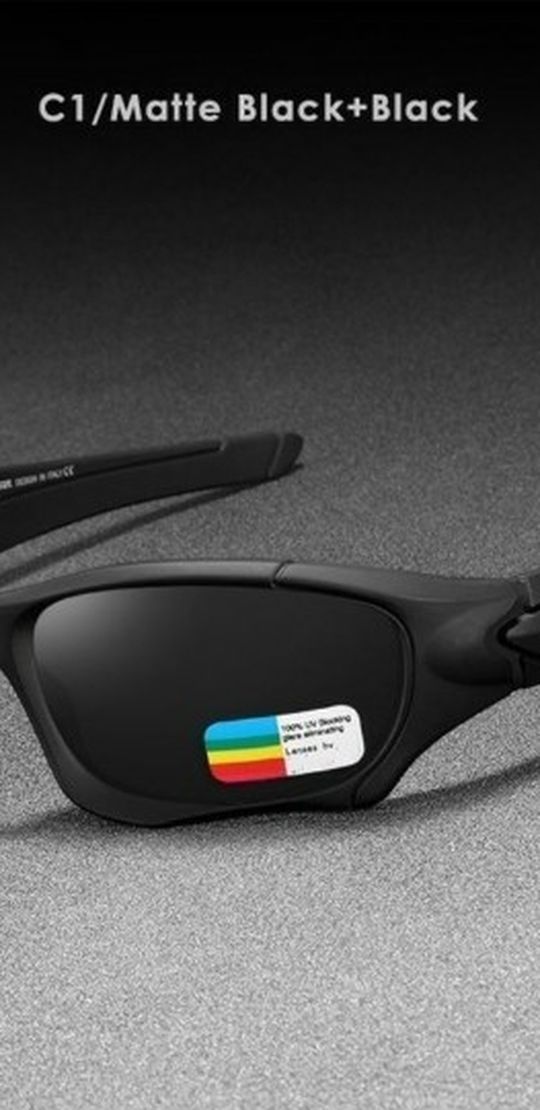Design Sports Mirror Polarized Sunglasses Classics Driving Eyewear UV400 Unisex. Color Black