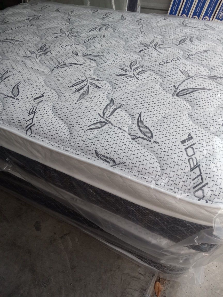 Pillow Top Cal King Size Set Organic Bamboo