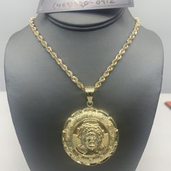 10k Two Side Pendant And Rope Chain. Package Deal