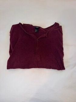 Small H&M Burgundy Henley long sleeve