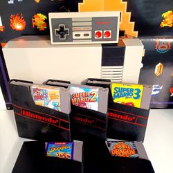 Nintendo Nes + Super Mario Bros 1/2/3 Games 