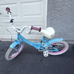 Girls Bike Maggie 16” – Cute Pink & Blue – Needs Brake Fix