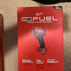 Milwaukee M18 Fuel 3/8 Compact Impact Wrench With Batteries And Charger 