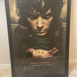 RARE 2001 Framed Lord Of The Rings 13 Autographs Poster Trilogy Begins