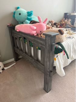 Pottery Barn Kids Kendall Twin Bed w/Mattress - Brushed Charcoal