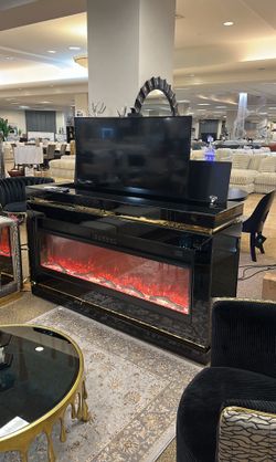Luna Glam Fireplace W Pop up Tv Stand ( 3 Colors)
