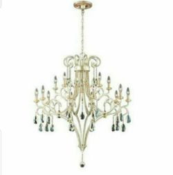 WORLD IMPORTS CARUSO COLLECTION 15-LIGHT SILVER CHANDELIER