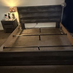 Ashley Furniture California King Bed Frame – Dark Wood – $150 OBO