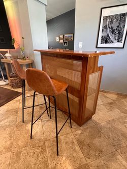 Home Bar with Two Bar Stools