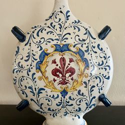 Hand Painted Italian Ceramic Vase made by Borgioli