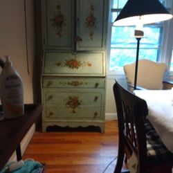 Hand Painted Secretary Armoire With Drawers And Departments