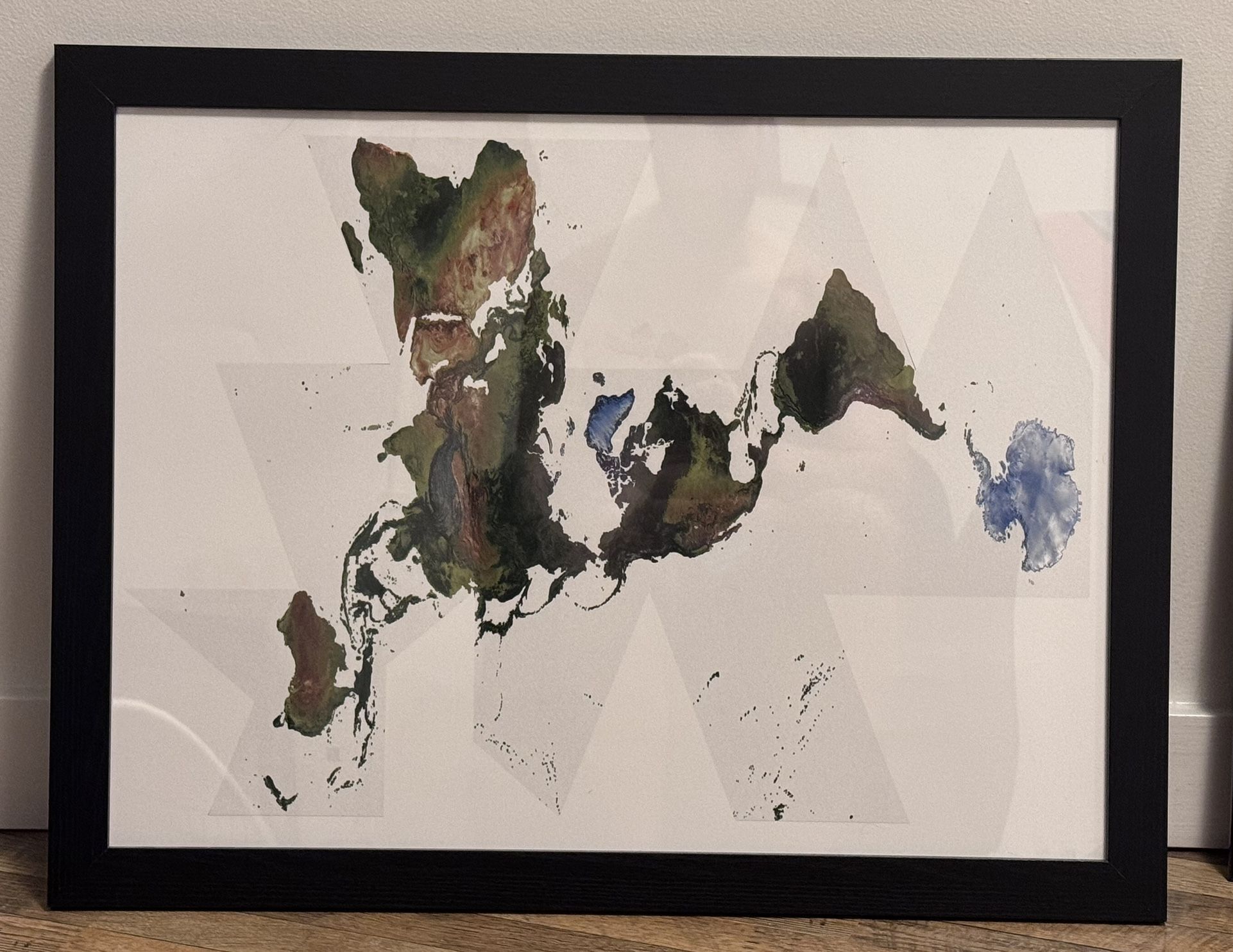 Dymaxion Map Poster and Frame
