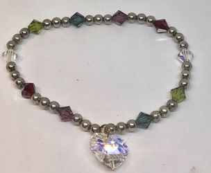 Bracelet in silver tone and AB crystals