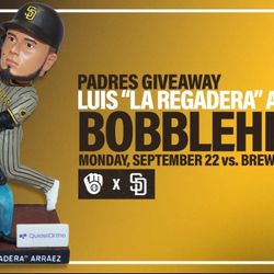 Prime Padres Parking, September 22nd. Trade for Arraez Bobblehead 