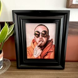 Mac Miller Canvas Art Print Black Framed Wall Art Rapper Hip Hop RIP Sunglasses