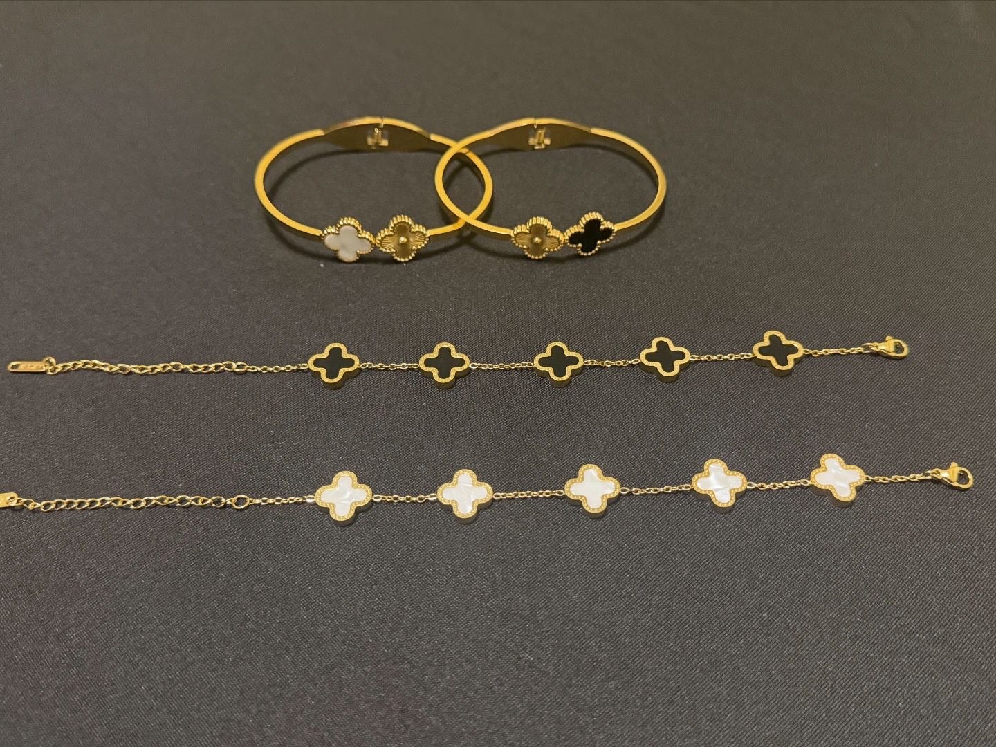 gold plated clover leaf bracelets 