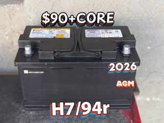AGM Car Battery Group Size 94r/H7