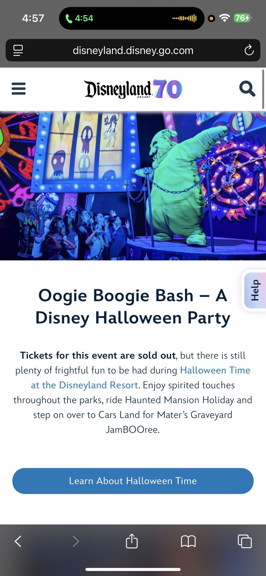 Two Tickets For Oogie Boogie Bash Thursday 10/9