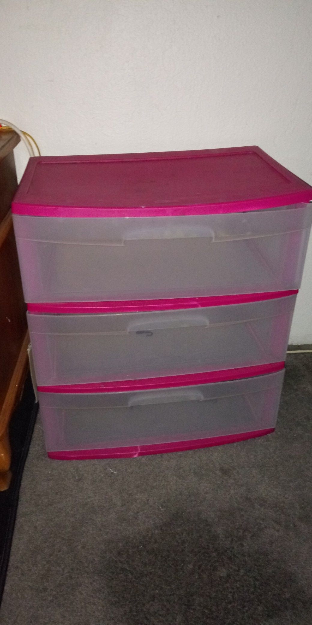 Pink Plastic Drawer