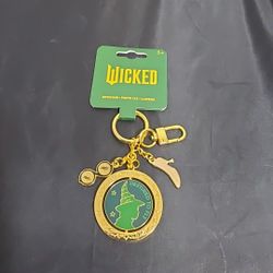 Loungefly Wicked Elphaba & Glinda Spinning Multi Charm Keychain NWT